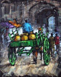 Zahid Saleem, 13 x16 Inch, Acrylic on Canvas, Cityscape Painting, AC-ZS-012